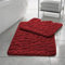 Comfort Collections Badvorleger-Set, rutschfest, weich, WC- und Badteppich, Memory-Schaum, Kieselstein-Design, Farbe: Rot, 2-teilig