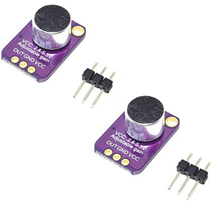 iHaospace 2 Pcs MAX4466 Electret Microphone Amplifier Module Adjustable Gain GY-MAX4466