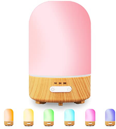 Fashome 100ml Handmade Glass Ultrasonic Essential Oil Diffuser – Aromatherapy Diffuser with Intermittent Timer, 2 Light Mode for Home Decor, Night Light, Auto Shut-Off