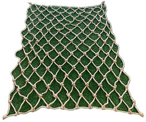 LYRWISHLTD Kletternetz Hanf Netz Kinder Sicherheitsnetz Decken Dekoration Netze HäNgematte Treppen Schutznetze Nautrfarben Zaunnetze Durchmesser 6mm, Maschenweite 12cm Kindersicherheits Netz