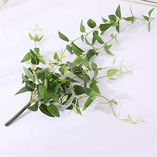 Kunstblume,Clematis Blatt Wandbehang Rattan künstliche Blume, Hauptdekoration Zubehör zwei grüne Geißblatt Blatt künstliche Blumen