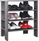 RICOO Schuhregal schmal und hoch 70x55x32cm Standregal Pressholz Betonoptik Grau WM039-BG, Schuhständer mit 3 Ebenen, Schuhschrank offen, Schuhablagen Flur Shoe Rack, Schuhablage klein, Schuhregale