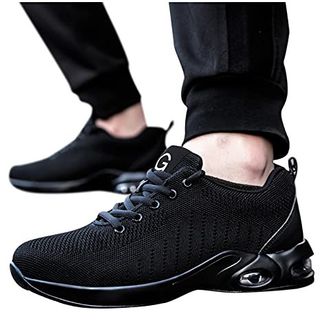 Dasongff Sicherheitsschuhe Herren, Arbeitsschuhe Herren Damen Leicht Atmungsaktiv Sportlich Schutzschuhe Stahlkappe Schuhe Anti-Smashing Anti-Piercing Sommer Outdoor Walkingschuhe