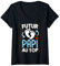 Femme Vintage Futur Papi Au Top Pere Pour Annonce De Grossesse T-Shirt avec Col en V