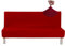 Jaotto Sofabezug Ohne Armlehne 2/3 Sitzer, Sofa Überwürfe Armlose Sofabettüberzug Elastische Stretch Spandex Waschbar, Sofaüberwurf Sofahusse für Clic Clac Klappcouch ohne Armlehnen,Rot