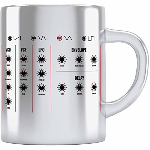 Trendation - Synthesizer DJ Geschenk Edelstahl Tasse Musik Techno Nerd Analog Musiker Modular Geschenkidee