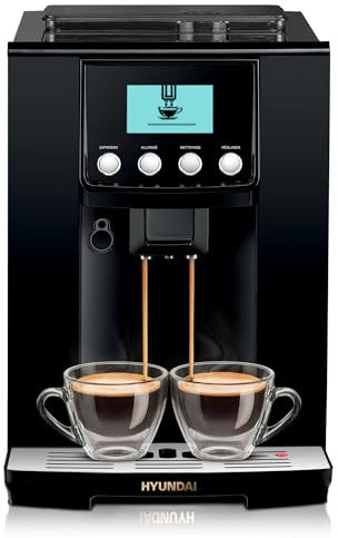 HYUNDAI Machine à café expresso automatique avec broyeur à grains et écran LCD