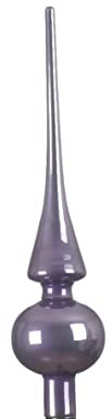 Kaemingk Christbaumspitze Glas 26cm hoch, D=6cm Weihnachtsbaumspitze helllila Heidelila glänzend