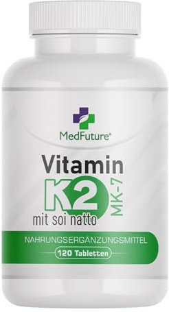 Vitamin K2 MK-7 100 µg – 120 Tabletten – Hochdosiertes K2 Vitamin als Menaquinon-7 – Premium Vitamin K Tabletten
