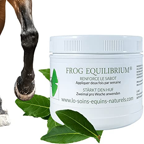 Frog Equilibrium - Soin, graisse onguent naturel pour sabots pour cheval (sabot cassant, infecté, bleime, seime...) - Aux plantes, Olive, laurier, tea-treee, Origan - Toute saison (500mL)