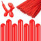 100 Stück lange gedrehte Luftballons, 260Q lange Latex-Luftballons für DIY Twisting Tiere Blumen, Qualatex lange magische Luftballons für Geburtstag Hochzeit Party Dekorationen Zubehör rot