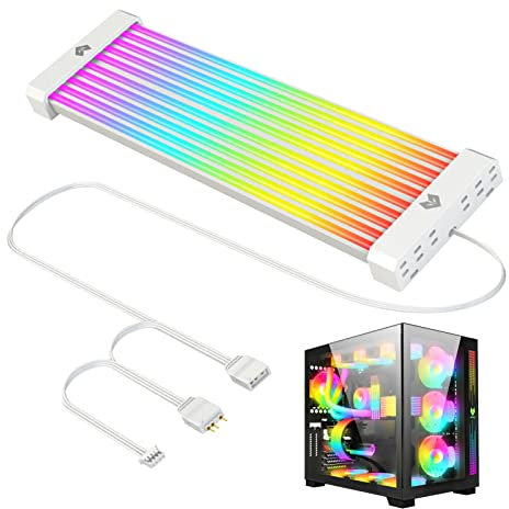 Verlängerungskabelsatz für die Stromversorgung - Kabel liefern ARGB RGB - Mit -Funktionen ARGB und RGB für 360 ° gekrümmte und hellere Lichtquellen bei der Arbeit, zu Hause und im Spiel Delr