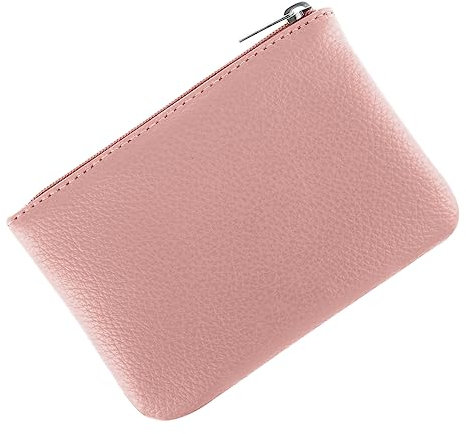 simarro Porte-monnaie portable en cuir végétalien avec motif litchi avec fermeture éclair, mini porte-monnaie pour femme pour cartes de crédit, billets, carte d'identité, clé, casque, rouge à lèvres,