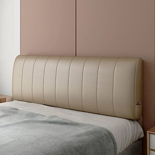 ZZYK Rechteck Kopfteil Gepolstert Tatami Tag Bett Rücken Keilkissen Leder Kissen Kopfteil Große Rückenlehne Nachttisch Stützkissen Mit Abnehmbarem Bezug,Braun,No Bedside 47.2/Full