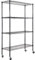 VEVOR Lagerregal mit Rädern, 4-stufig verstellbar, 700 lbs Kapazität, robuste Garagenregale, Metall-Organizer, Drahtregal, schwarz, 120 x 45 x 188 cm für Küche, Speisekammer, Keller, Badezimme