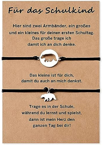 ALBERTBAND Mutter Tochter Sohn Armbänder Set Armband Schulkind Zurück Zur Schule Geschenke Erster Schultag Schmuck Geburtstagsgeschenke für Jungen und Mädchen (E)