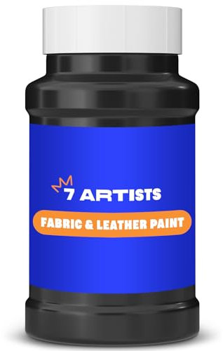 7 Artists Stoffmalfarbe, Lederfarbe 500 ml Schwarz | Stoffmalfarben Waschfest | Textilfarbe für Kleidung, Schuhe, Jeans, Taschen | Stofffarben Waschfest | Stofffarbe | Textilfarben Waschmaschinenfest