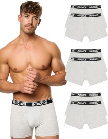 Indicode Herren INMilano Unterwäsche Boxershorts 6er Pack aus 95% Baumwolle | Bequeme Boxershorts im praktischen 6er Pack mit hohem Tragekomfort, Unterwäsche, Unterhosen, Baumwollboxer für Männer