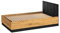 Marmex Colt 0901 Bett 120X200 Stauraum für Bettwäsche - Hochklappbares Bettgestell, ohne Matratze, Velour, Polsterung, Jugendzimmerbett, Loft - Schwarz+Craft Gold Eiche+Premium Stahl