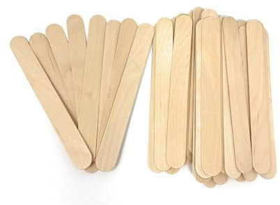 Supplika Palitos de madera multiusos Jumbo de 6 pulgadas, para manualidades, helados, cera, encerado, depresor de lengua [100 unidades]
