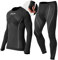 Snocks Thermounterwäsche Herren - Atmungsaktives und warmes Material, Perfekte Passform, Ideal für Verschiedene Sportarten - Skiunterwäsche, Funktionsunterwäsche - Gr. XXL - Farbe Schwarz