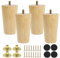 Luabue 4 Pièces Pieds de Meuble en Bois Massif Pieds en Bois pour Canapé, Pieds Meubles Bois Rechange pour Sofa Lit Tiroir Fauteuil Table de Nuit Armoire (10cm)