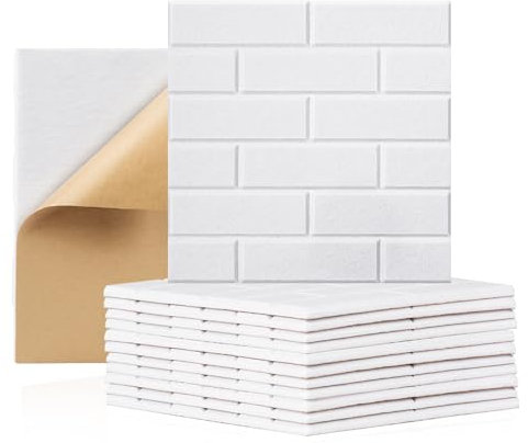 GUUSII HOME Akustikpaneele Akustikplatten Selbstklebend 30 * 30 * 1cm Schallisolierung Wand Polyester Schallabsorber Bild Akustik Dämmung Decke Schallschutz Tapete Soundproof (Weiß, L 18 PCS)
