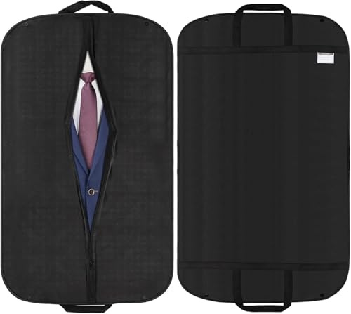 2 PCS Premium Kleidersack - 100 x 60 cm Kleidersack mit Reißverschluss kleidersäcke kleiderschutzhülle Aufbewahrung Hochwertiger Atmungsaktiver Kleiderhülle für Anzüge Mäntel Jacken (Schwarz)