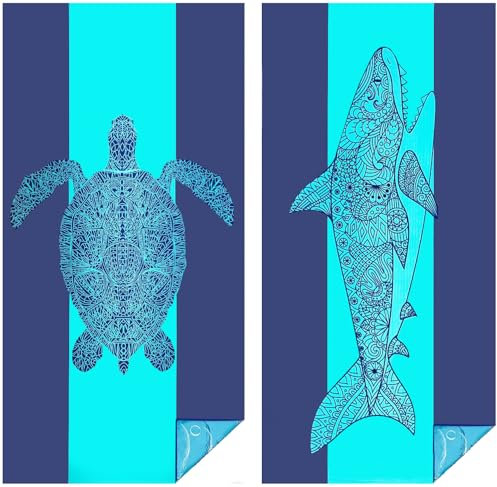 Strandtuch Mikrofaser Badetuch Groß 2 Set Strand XXL Strandhandtuch Saunahandtuch Strandtücher Sandfrei Saunatuch Microfaser Handtuch Beach Towel Kinder Urlaub Zubehör Schnelltrocknend Strandlaken