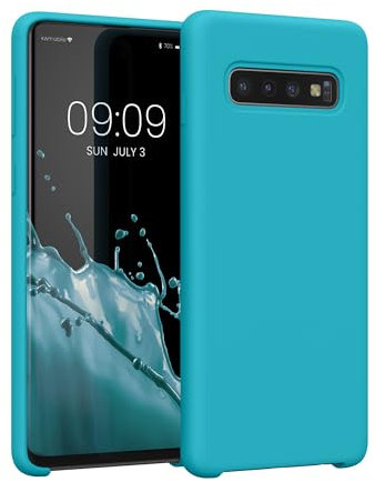 kwmobile Hülle kompatibel mit Samsung Galaxy S10 Hülle - Silikon Handy Case - Handyhülle weiche Oberfläche - kabelloses Laden - Cool Glacier