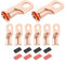 DMiotech 8 Pcs 4/0 AWG - 1/2 Copper Cable Lugs, Battery Cable Ends, Heavy Duty Copper Wire Lugs with 8pcs Heat Shrink Tubing for Electrical Projects