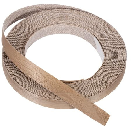 PATIKIL Bande de chant en noyer, 1/2 pouce x 25 pieds Ruban de placage en bois pré-collé Bande de chant en contreplaqué flexible avec adhésif thermofusible pour la restauration de meubles
