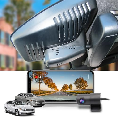 Fitcamx Dashcam Auto Vorne Hinten 2160P+1080P Passend für Volvo S60 V60 2010-2018 (2nd Gen), OEM Look, Dashcam 4K UHD Video WiFi, G-Sensor, Loop-Aufnahme, WDR Dash Camera Auto, mit 128GB Karte