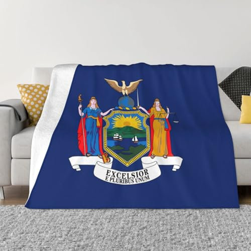 Ultraweiche Fleecedecke mit New York-Flaggen-Druck, gemütliche, leichte Flanelldecke für Bett und Couch