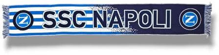 3R Sport SSC Napoli Jacquard-Schal, offizielles Produkt, 100% Acryl, Hellblau, Weiß, Blau