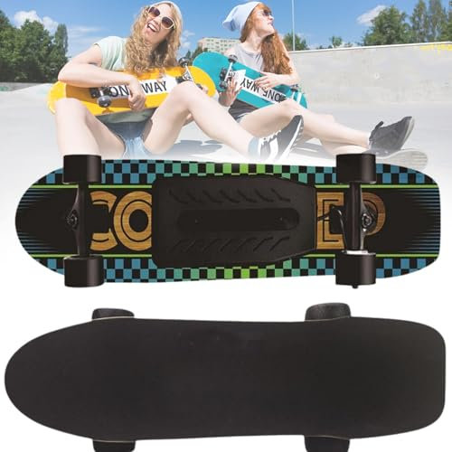 Elektro-Skateboard mit kabelloser Fernbedienung, 200-W-Longboard für Erwachsene und Jugendliche, 24 km/h Geschwindigkeit & 25 km Reichweite, Geschenkidee für Erwachsene und Jugendliche, Anfänger,F