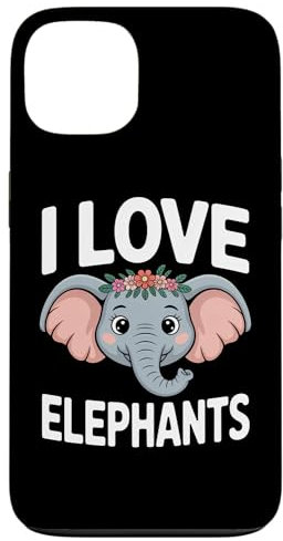 I Love Elephants Cute Floral Headband Case for iPhone 13