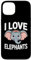 I Love Elephants Cute Floral Headband Case for iPhone 13