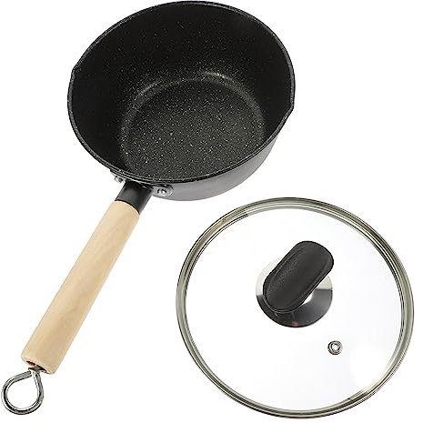 GLEAVI 1Pc Non Stick Medical Stone Saucepan Thickened Soup Pot with Leak Design for Food Noodles and Milk Safe and Cooking Pot
