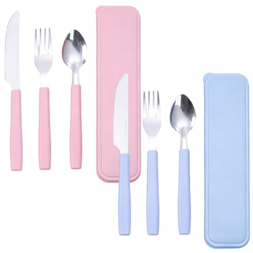 Cubiertos Para Fiambrera, 6 Piezas, Caja De Cubiertos Transportable, Cubiertos De Acero Inoxidable Con Estuche Portátil, Fiambrera Apta Para Lavavajillas, Para Viajes, Acampadas, Oficina