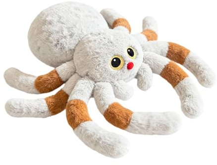 Generico Stuffed Spider, White Cute Doll Throw Pillow, Kids Soft Cartoon Plush Toy, Decorative Stuffed Animal Cushion For Companion Comfort Boys Kids Collectors Christmas Birthday Home Office Decor