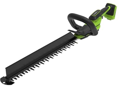 Greenworks 24V Akku-Heckenschere 61 cm, bürstenloser Motor, Doppelmesser 28 mm, langes Messer, Hedge Sweeper integriert, ohne Akku HT6102A1