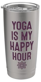 Yoga Is My Happy Hour Entspannung Mandala Chakra Ashtanga Doppelwandiger Edelstahl-Thermobecher