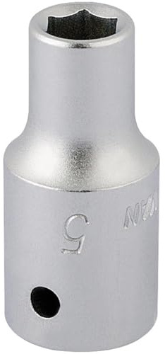 Draper 11093 Elora Hexagon Socket, 1/4 Square Drive, 5mm