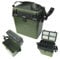 New Fishing Tackle Seat Box Green Storage Seatbox Compartments - Coarse Sea Beach from Teme Valley Tackle