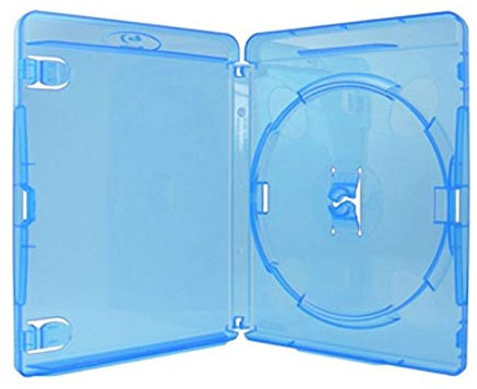 Amaray Blu-ray Hülle, 15 mm, Maschinen-pack-Qualität, Transparent, Blau, 50 Stück