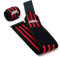 Inzer, Iron Z Handgelenkbandagen – Kraftdreikampf, Gewichtheben, CrossFit, Krafttraining, schwarz / rot, 20 - Medium