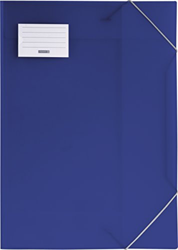 Brunnen 104705330 Sammelmappe FACT!pp (A3, transluzente PP-Folie, mit Gummizug, mit Namensschild) blau