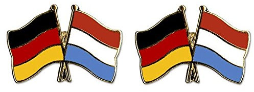 Yantec Freundschaftspin 2er Pack Deutschland Luxemburg Pin Anstecknadel Doppelflaggenpin