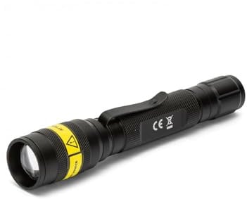 Velamp IM42 Linterna LED CREE XPE-R3 de 140 lúmenes con función de Zoom e Interruptor táctico. Hecho de Aluminio de Grado A, súper Ligero Resistente al Agua, 3 W, Negro